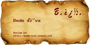 Bede Éva névjegykártya